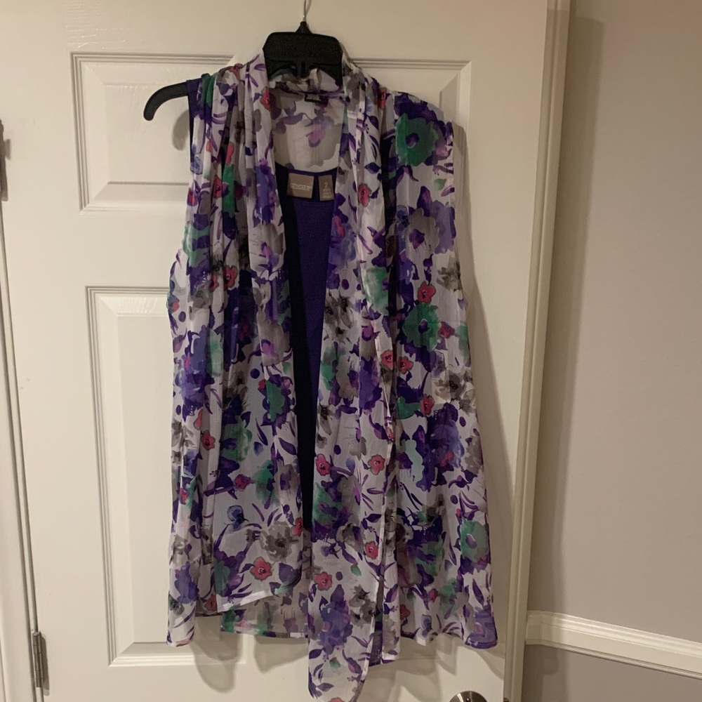 Chico's Deep Purple tank top with cover up Sleeveless Top